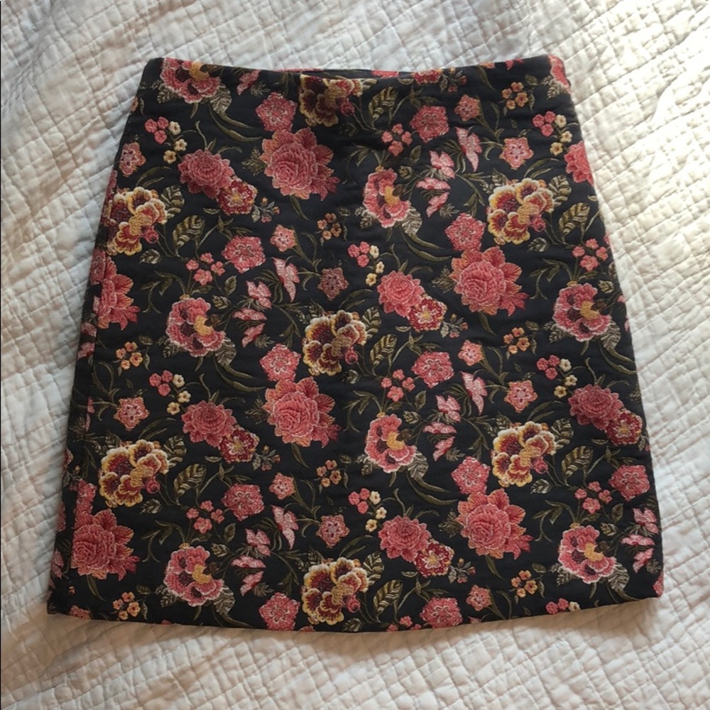Loft Floral Pencil Skirt